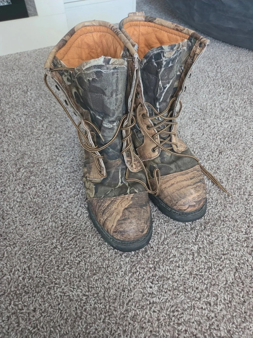 Camo Lace-Up Outdoor Men's Boots - Brown/Green